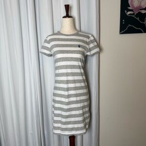 Polo Ralph Lauren T-Shirt Dress Gray White Striped Small